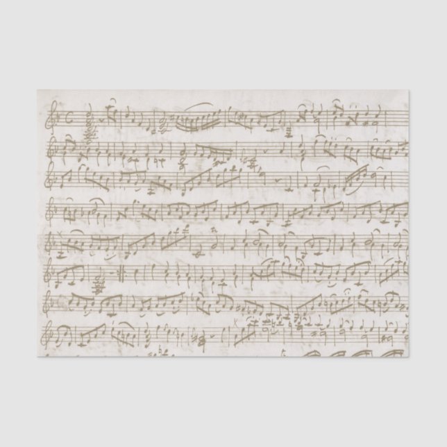 Papier Mousseline Musique vintage Chanson Beige Neutre Découpage (Recto)