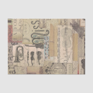 Papier Mousseline musique vintage note guitare violon musicien Motif