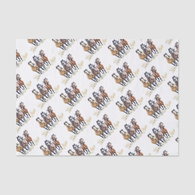 Papier Mousseline Mustangs occidentaux sauvages et libres (Recto)