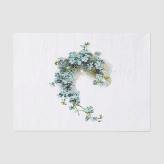 Papier Mousseline Myosotis des marais vintages (Recto)