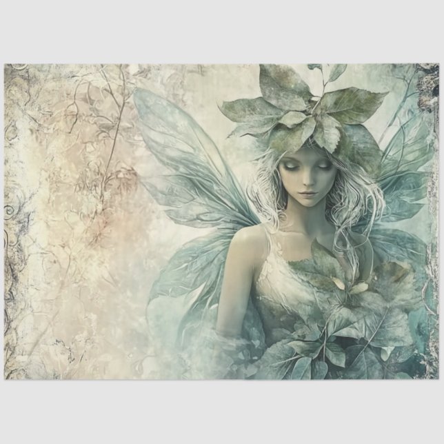 Papier Mousseline Mysage Green Fairy Decoupage (Recto)