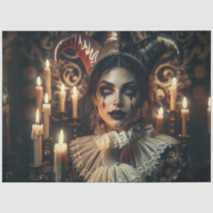 Papier Mousseline Mystérieux Arlequin sombre aux yeux brillants Déco