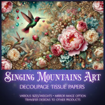 Mystical Garden Hummingbird & Rose Decoupage 