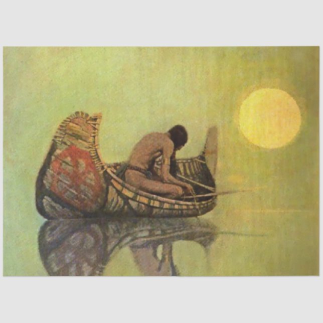 Papier Mousseline N C Wyeth Peinture occidentale "Le Pêcheur silenci (Recto)