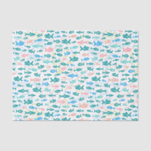 Papier Mousseline Nager Poissons Cute Corail Nautique Motif