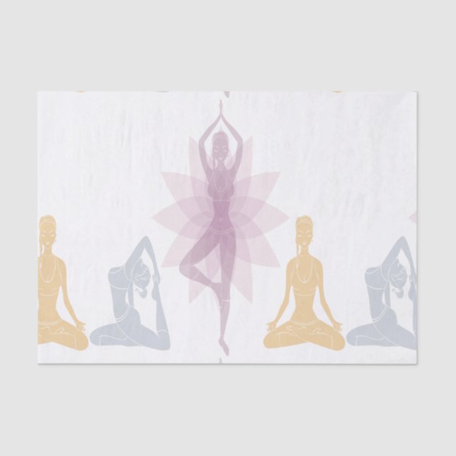 Papier Mousseline Namaste, yoga, yoga, femmes, chakra, chi, spiritue (Recto)