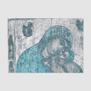 Papier Mousseline Nativité Bienheureuse Vierge Marie Bébé Jésus Tiss