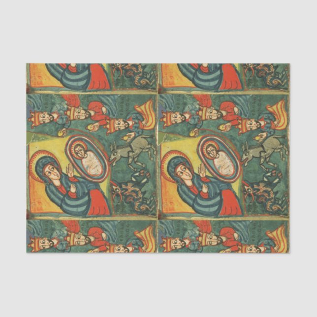 PAPIER MOUSSELINE NATIVITÉ CHRISTMAS PARCHMENT, ADORATION DE MAGI (Recto)