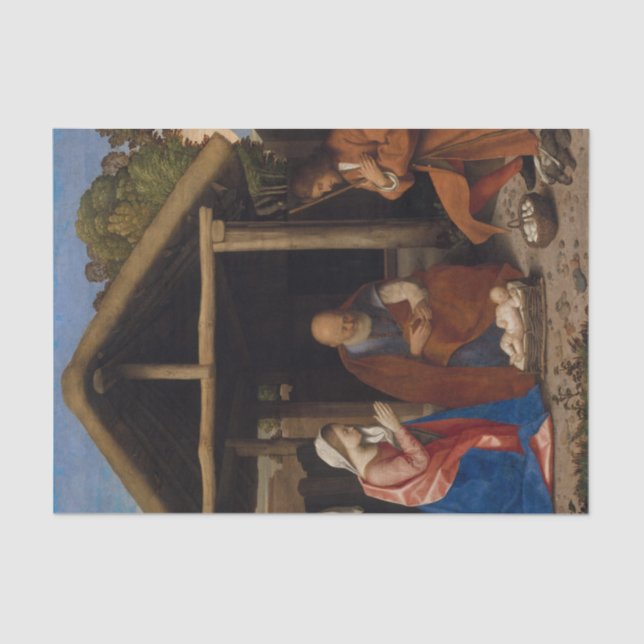 Papier Mousseline Nativité Crèche Adoration des bergers Noël (Recto)