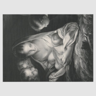 Papier Mousseline Nativité Naissance de Jésus Christ Anges Vierge Ma