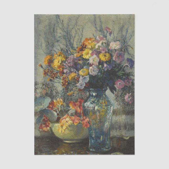 Papier Mousseline Nature morte avec des fleurs par Matilda Browne (Recto)