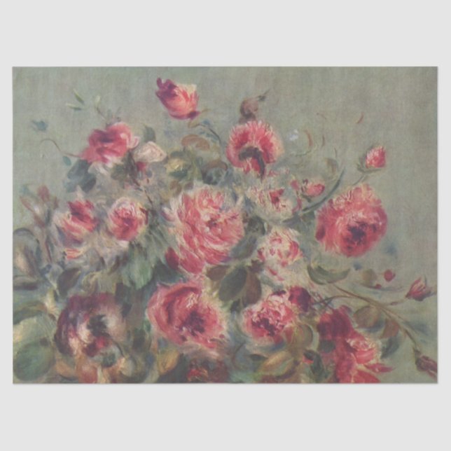 Papier Mousseline Nature morte : Roses par Renoir (Recto)