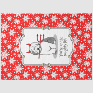 Papier Mousseline Naughty Devil Old English Sheepdog (Gris 1)