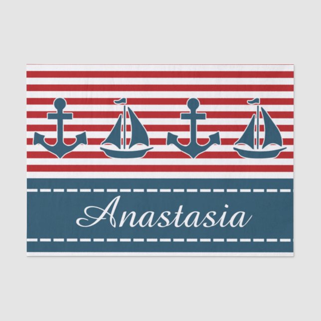 Papier Mousseline Nautical design (Recto)