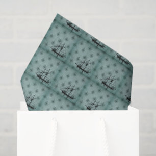 Papier Mousseline Navire Vintage Nautical