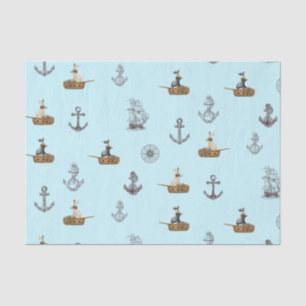 Papier Mousseline Navires à voile vintages et Ancres