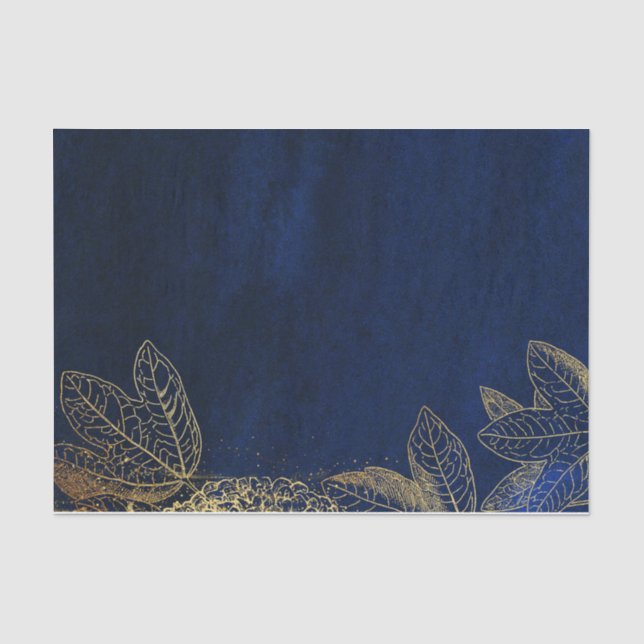Papier Mousseline Navy et Or (Recto)
