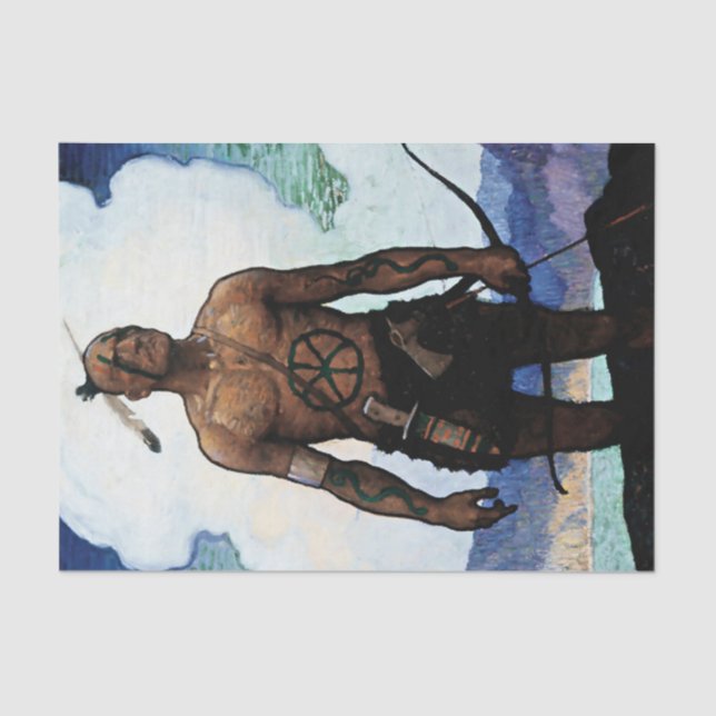 Papier Mousseline NC Wyeth Peinture "Dernière des Mohicans" (Recto)