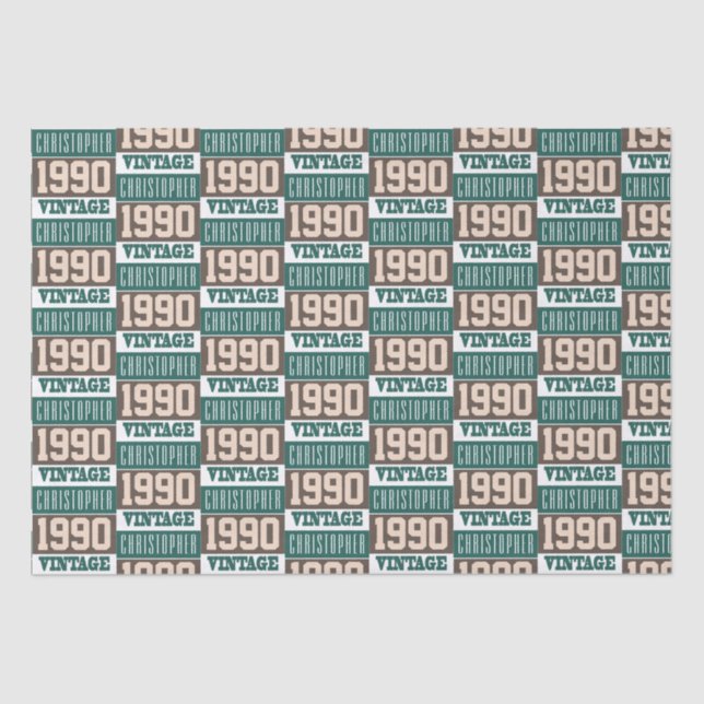 Papier Mousseline Né en 1990 avec le nom chrétien (Recto)