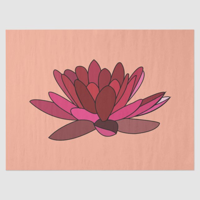 Papier Mousseline Nénuphar rose rouge (Recto)