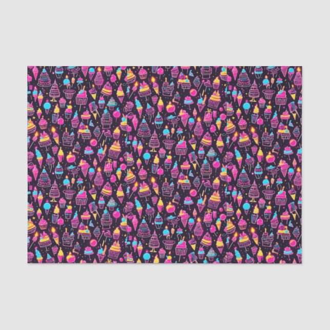 Papier Mousseline Neon Birthday Sweets (Recto)