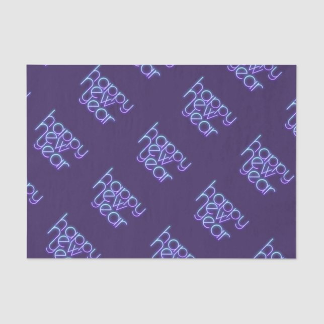 Papier Mousseline Neon Bonne Année (Recto)