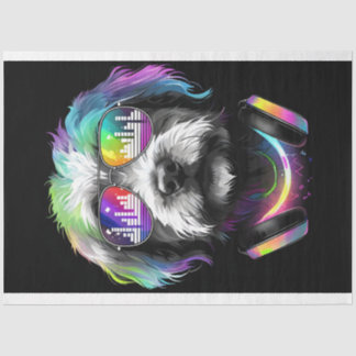 Papier Mousseline Neon Cavoodle avec casque Tissu Papier