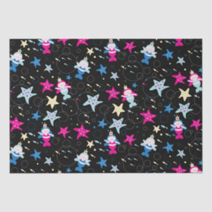 Papier Mousseline NEON Mermaid Sea Life Poisson Starfish Fête d'anni