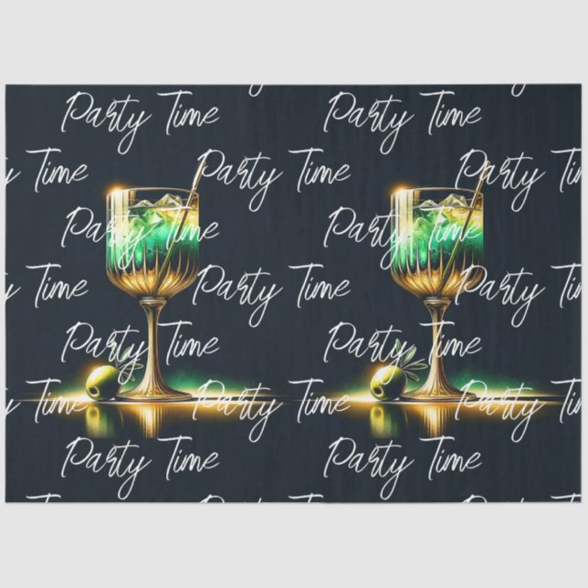 Papier Mousseline Neon Popular Party Time Personnalisé (Recto)