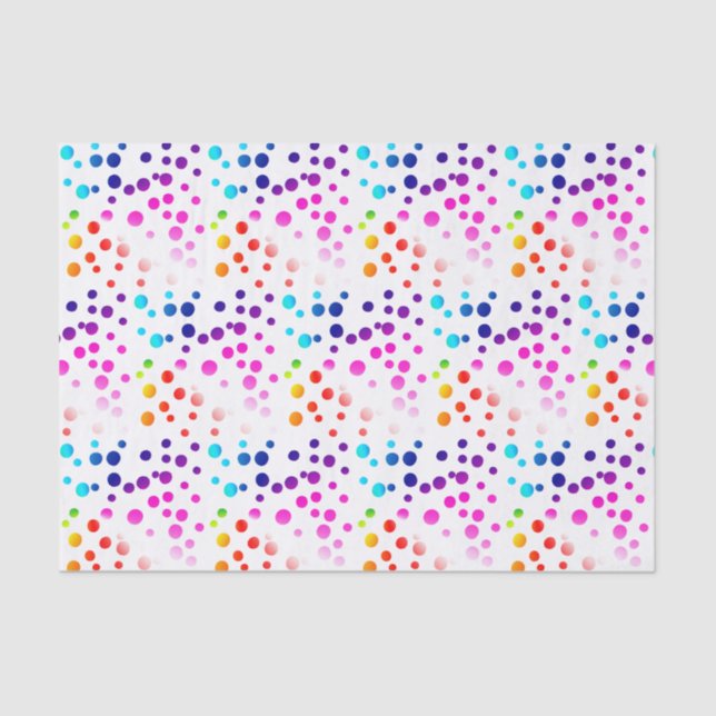 Papier Mousseline Neon Rainbow Pois (Recto)