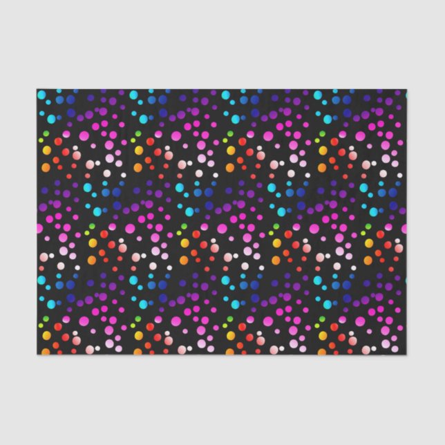 Papier Mousseline Neon Rainbow Pois (Recto)