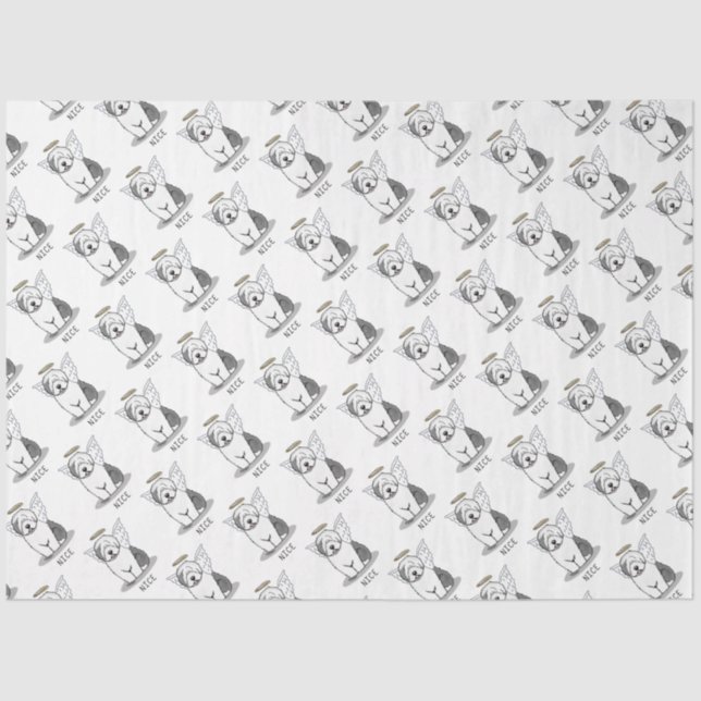 Papier Mousseline Nice Angel Old English Sheepdog (Gris 1) - mignon (Recto)