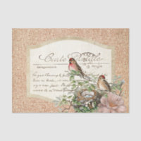 Nid d'oiseau Rouge Floral Carte Postale Français S
