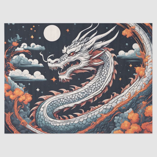Papier Mousseline night dragon tissue paper (Recto)