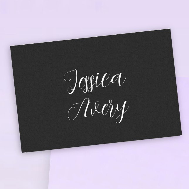 Papier Mousseline N'importe quel nom | Élégant script blanc éditable (Créateur téléchargé)