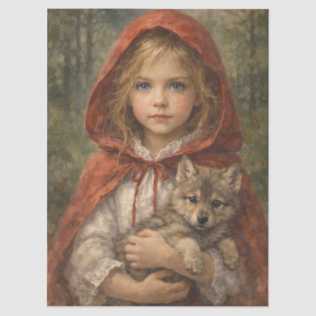 Papier Mousseline Niña con lobo (Recto)