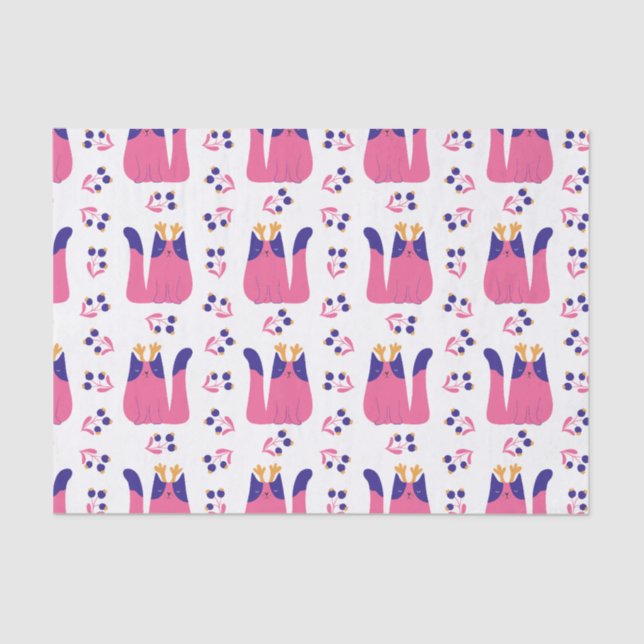 Papier Mousseline Noël à Cat Reindeer (Recto)