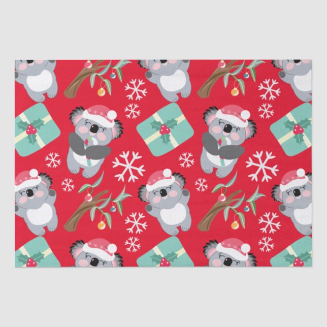 Papier Mousseline Noël à Cute Koala (Recto)