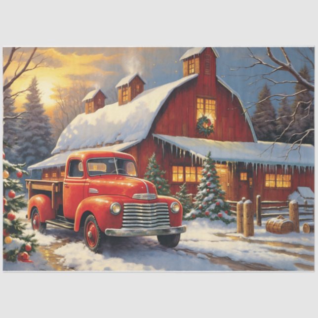 Papier Mousseline Noël à la ferme (Recto)