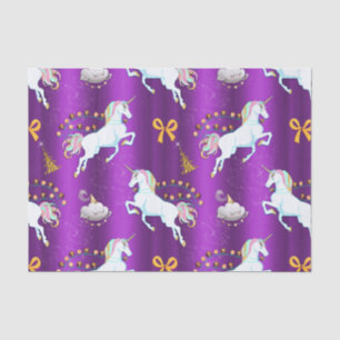 Papier Mousseline Noël à l'Unicorne violette