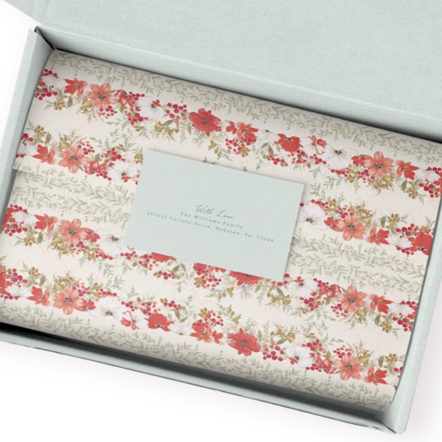 Papier Mousseline noël abondance élégant poinsettia vacances (Créateur téléchargé)