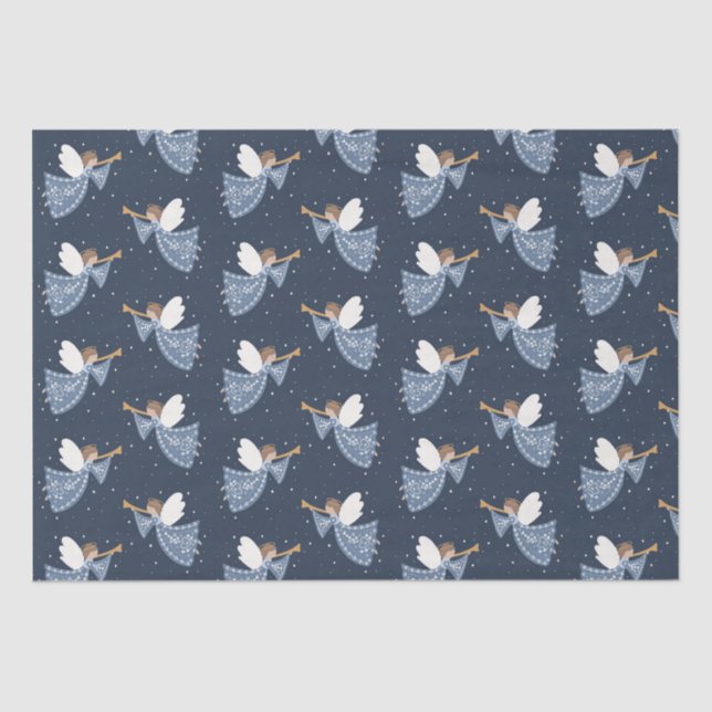 Papier Mousseline Noël Angel Paix sur Terre Fête de Noël (Recto)