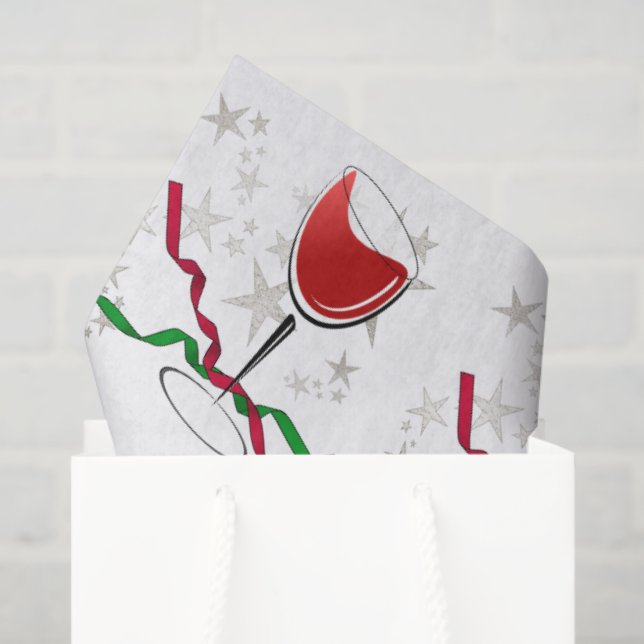 Papier Mousseline Noël au vin rouge (Sac cadeau)