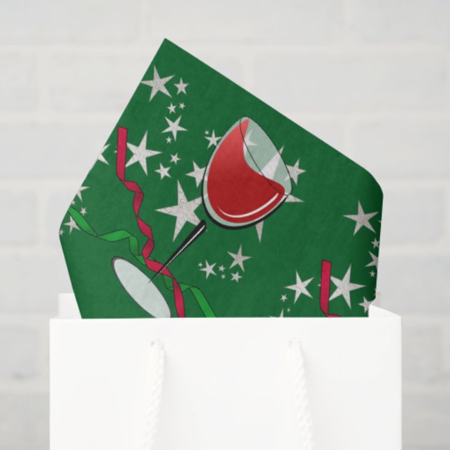 Papier Mousseline Noël au vin rouge (Sac cadeau)