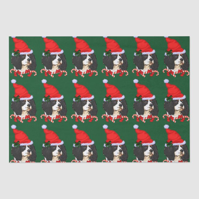 Papier Mousseline Noël Cavalier King Charles Spaniel (Recto)