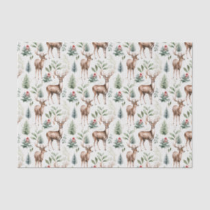 Papier Mousseline Noël Cerf Motif sans couture