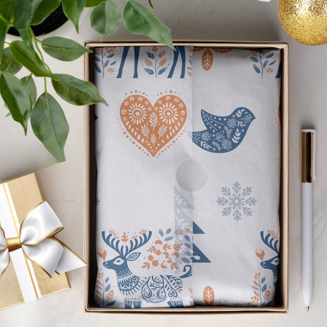 Papier Mousseline Noël Cerf Scandinave  (Créateur téléchargé)