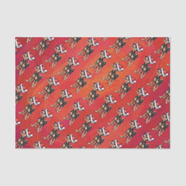 Papier Mousseline Noël Chihuahua en rouge (Recto)