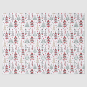 Papier Mousseline Noël, coloré, arbre de Noël, rouge, vert