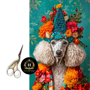 Papier Mousseline Noël Coloré Découpe Poodle Française